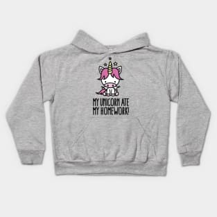 My unicorn ate my homework Kids Hoodie